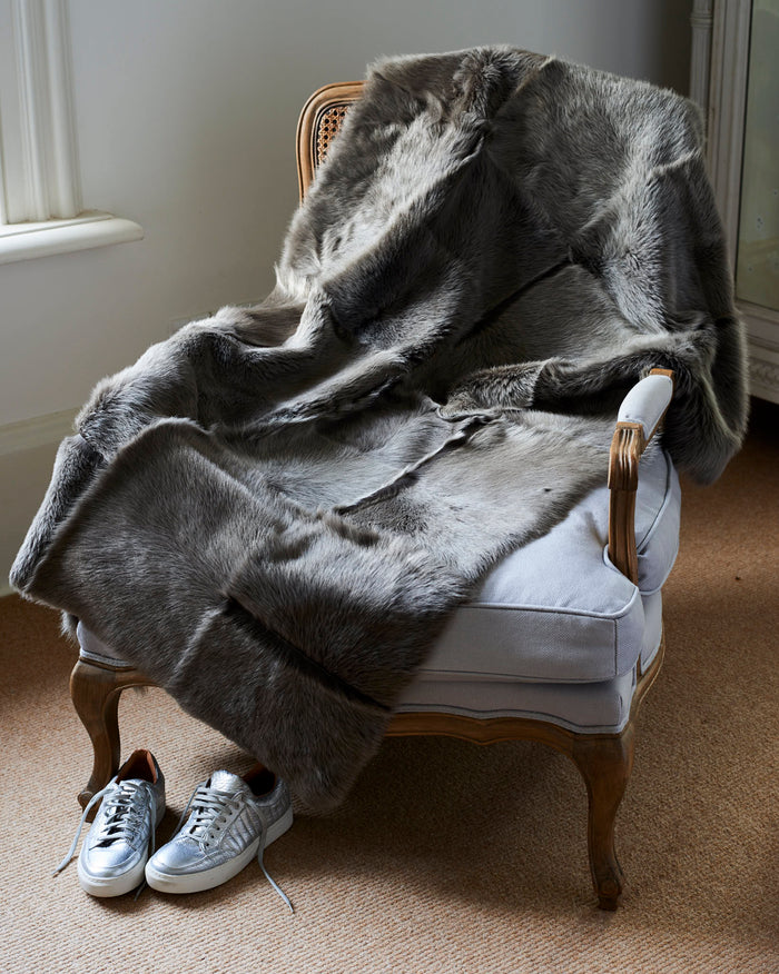 Toscana merino wool throw - Grey mink