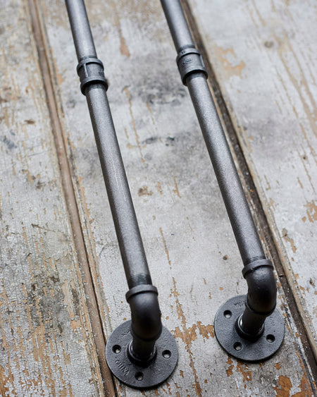 A pair of Long heavy duty industrial metal handles