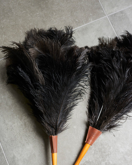Black ostrich feather duster