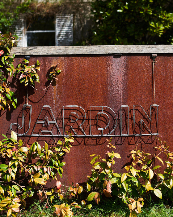 3D Jardin zinc coated metal wire sign