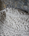Chunky cable knitted throw - off white/light grey