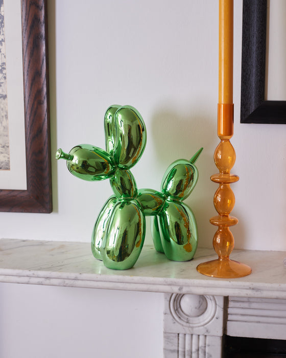 Large Electro Plated Balloon Dog Figure- Green
