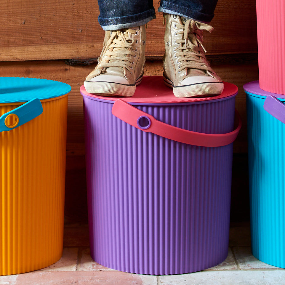 ultra strong brightly coloured Japanese storage buckets