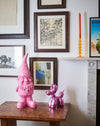 Brightly Coloured Large Standing Gnome- Pink