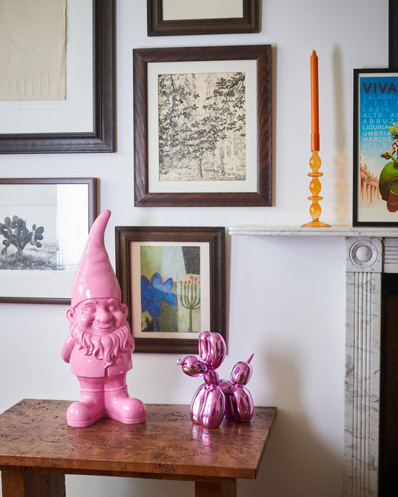 Brightly Coloured Large Standing Gnome- Pink