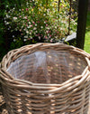 woven rattan planter with plastic liner
