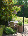 woven rattan planter with plastic liner