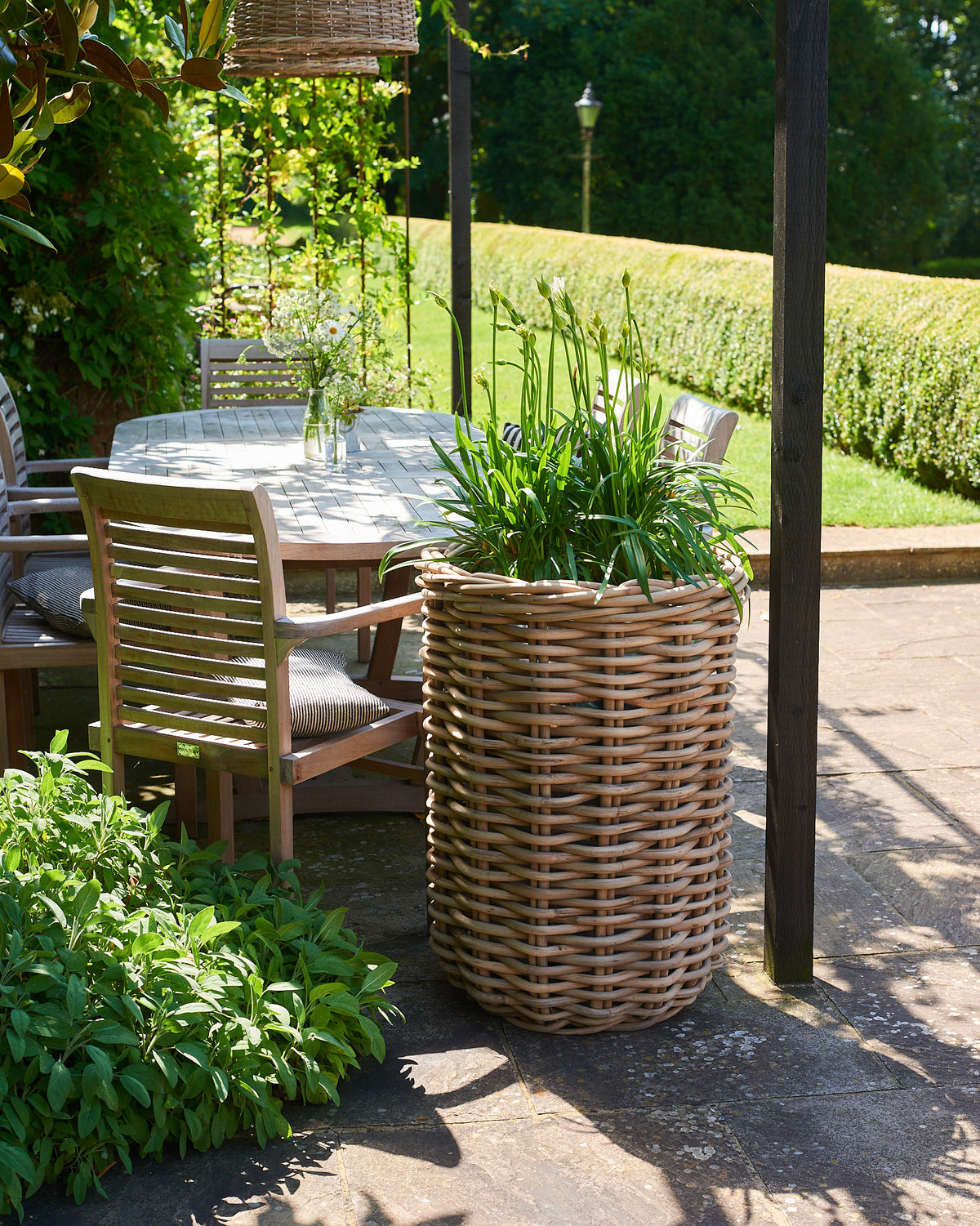 Woven Round Rattan Planters- Large – brush64
