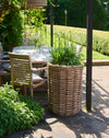 woven rattan planter with plastic liner