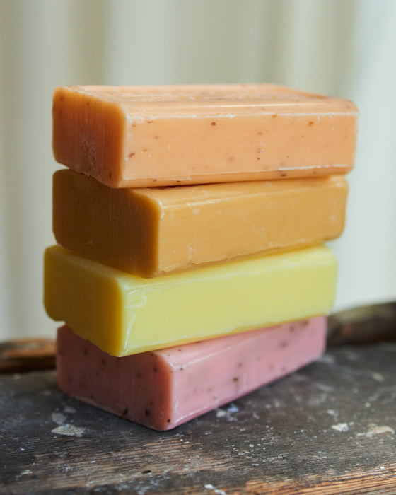 set of 4 luxury Savon de Marseilles soaps.Each Soap has a unique strong fragrance