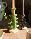 tree inspired candle stick holder-green
