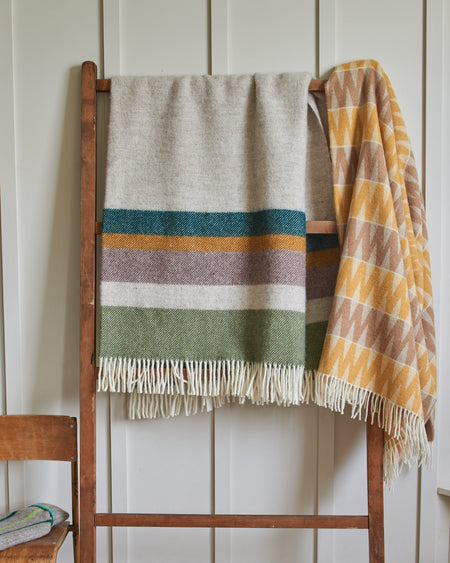 100% Pure Wool Navajo Striped Throw