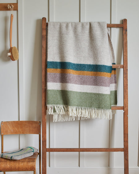 100% Pure Wool Navajo Striped Throw