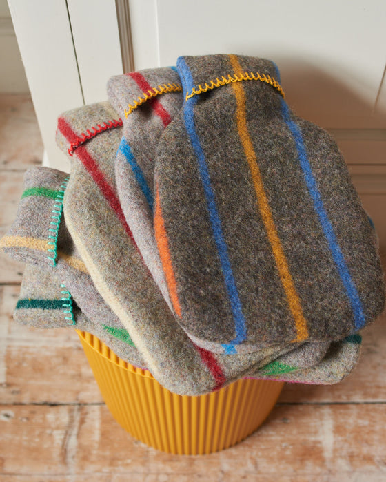 Recycled Wool Hot Water bottle With Blanket Stitched Detail