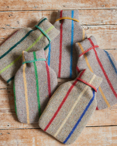 Recycled Wool Hot Water bottle With Blanket Stitched Detail