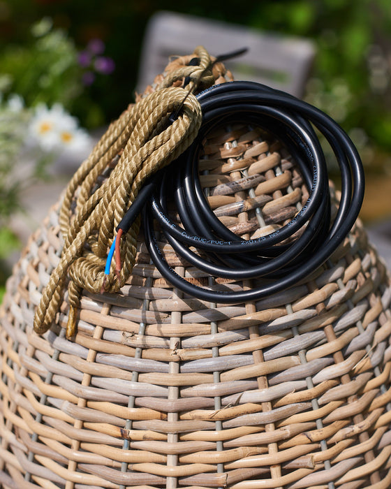 natural RATTAN LAMPSHADE with cable