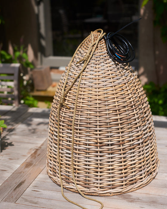 natural RATTAN LAMPSHADE withcable and string