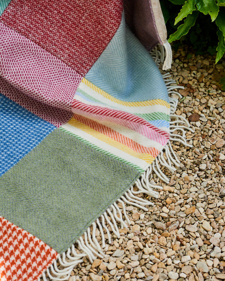 extra large patchwork wool blanket
