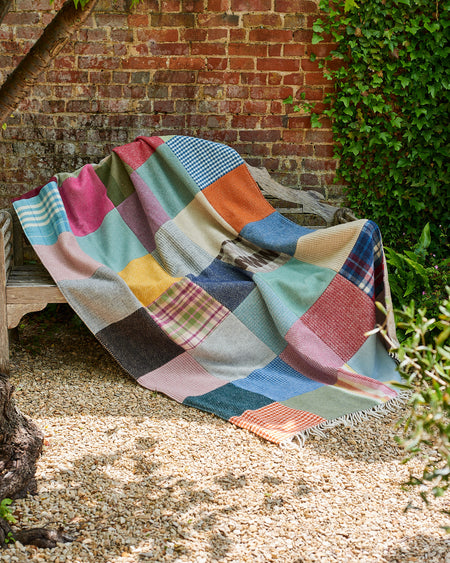 extra large patchwork wool blanket