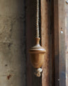 Rustic oak light pull with hemp cord-acorn/beehive