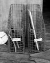 Zinc wired office filing basket