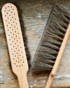 Handmade horsehair brush with moulded dustpan set