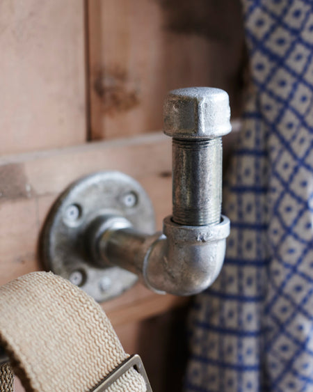 Set of 2 heavy duty galvanised industrial metal hooks.