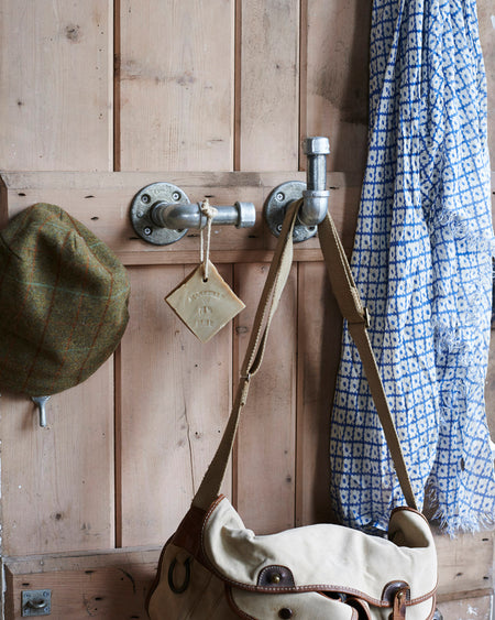 Set of 2 heavy duty galvanised industrial metal hooks.