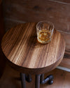 Industrial 3/4 inch steel pipe side table- Zebrano wood