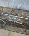 Galvanised Industrial metal row of 4 hooks-1/2 inch