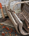 Large rattan log basket trug- a pair