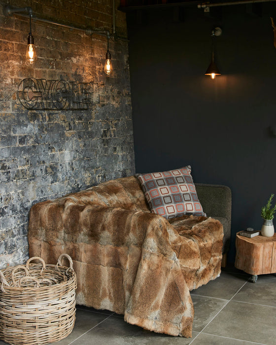 Beautiful luxurious full rabbit fur throw