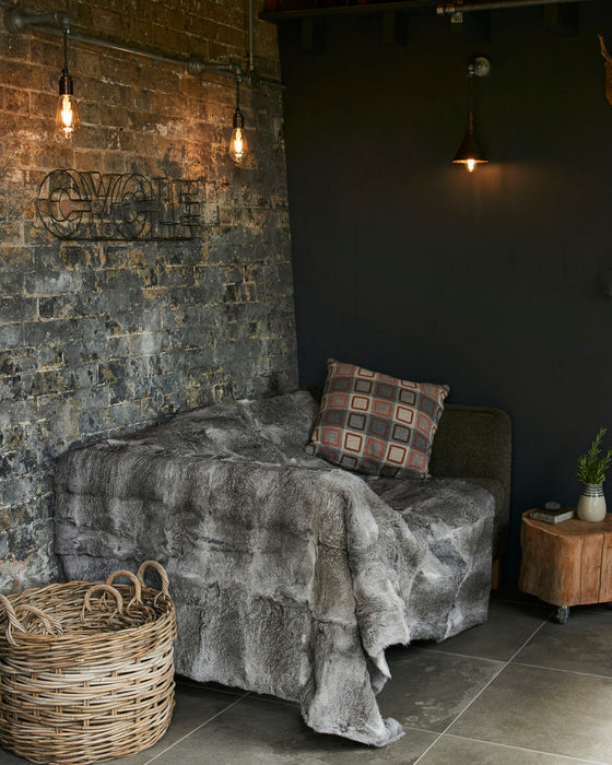Beautiful luxurious full rabbit fur throw