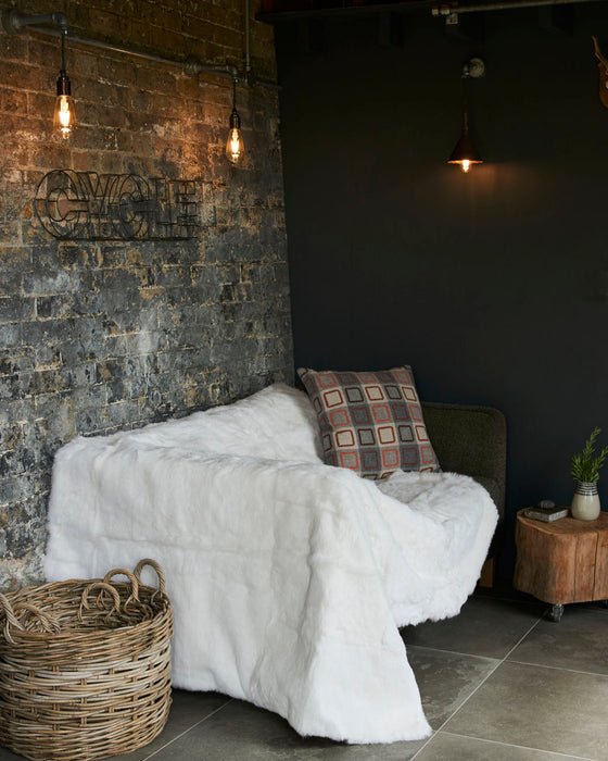 Beautiful luxurious full rabbit fur throw