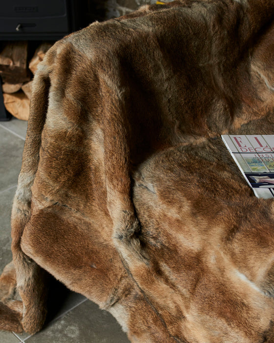 Beautiful luxurious full rabbit fur throw