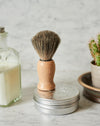 Luxury shaving brush- Badger bristle mounted in beechwood