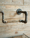 Unique upcycled, galvanised industrial towel rail holder.