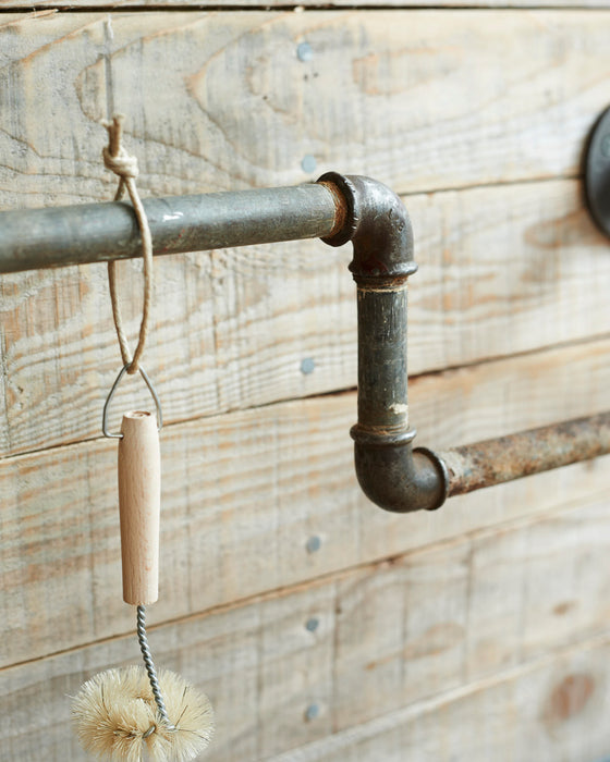 Unique upcycled, galvanised industrial towel rail holder.