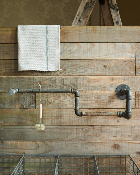 Unique upcycled, galvanised industrial towel rail holder.