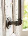 A pair of heavy duty industrial metal door handles