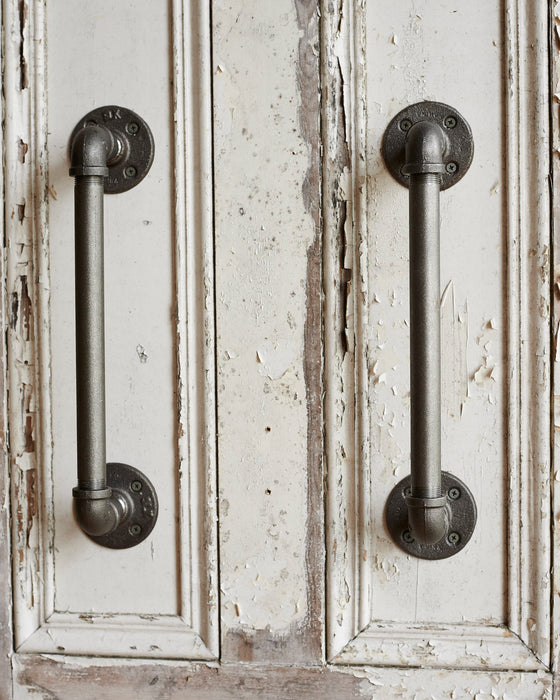 A pair of heavy duty industrial metal door handles-Small