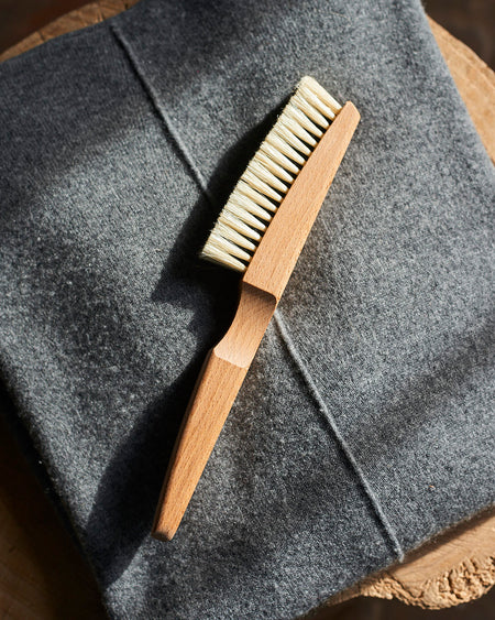 luxury cashmere brush in oiled beechwood