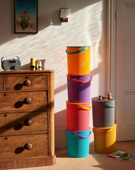 Brightly Coloured Japanese Utility storage buckets