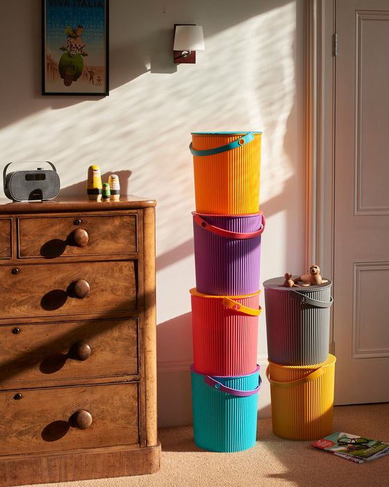 Brightly Coloured Japanese Utility storage buckets