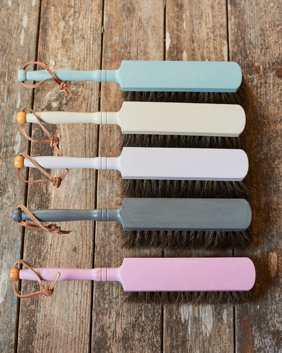 Beechwood split horse hair dust brush with leather loop