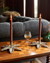 Elegant candle stick holder - Faded Golden Palm