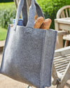 luxurious wool shopping bag in grey wool felt