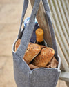 luxurious wool shopping bag in grey wool felt