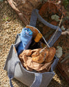luxurious wool shopping bag in grey wool felt