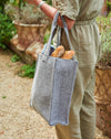 luxurious wool shopping bag in grey wool felt